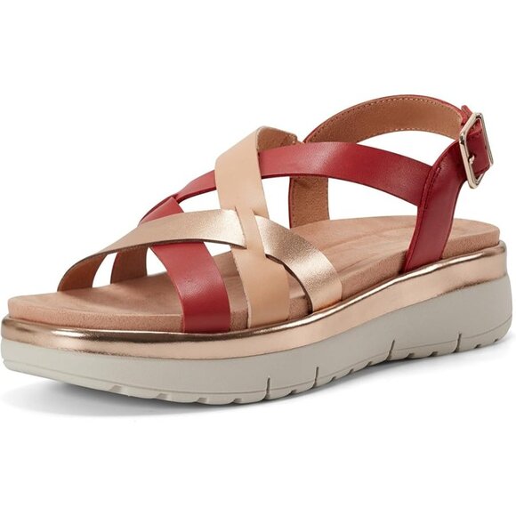 Easy Spirit Indie Women's Metallic Red Sandal - Picture 2 of 7